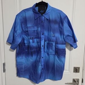 NWT - Adidas Men's Blue Arkive Short Sleeve Sport Shirt - Size M
